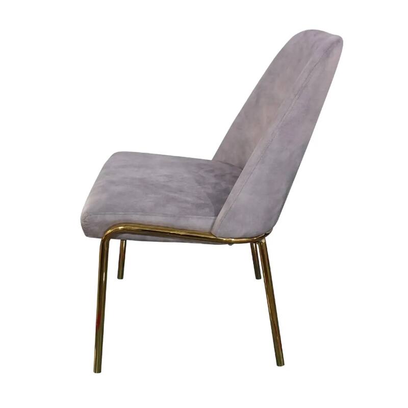 Lumen Modern Upholstered Kitchen Dining Chair with Gold Steel Legs Ergonomic Accent Chair