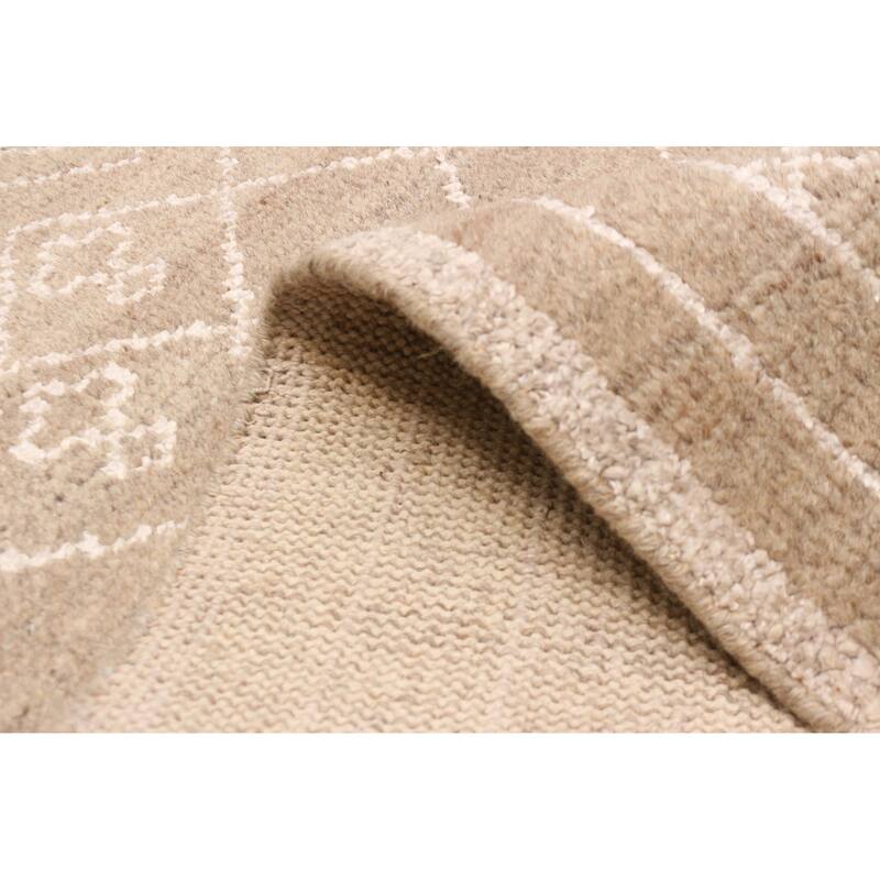 ECARPETGALLERY Hand-knotted Tangier Tan Silk, Wool Rug - 5'6 x 7'10