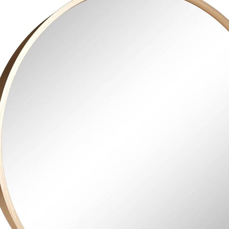 HomeRoots 20" Black Metal Round Framed Accent Mirror - 20.00 in. x 20.00 in. x 1.09 in.