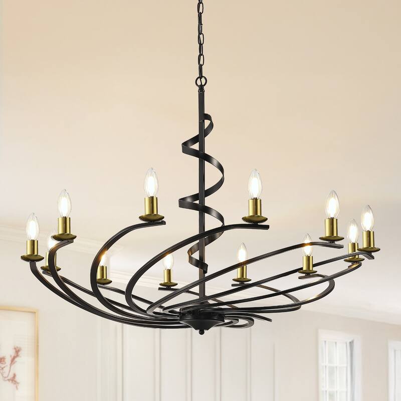 Vintage Swirling Ribbon Shaped Candle Chandelier