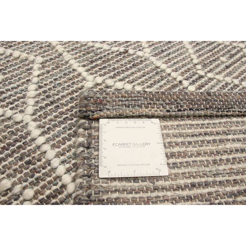 ECARPETGALLERY Braid weave Sienna Brown Wool Rug - 5'0 x 8'2