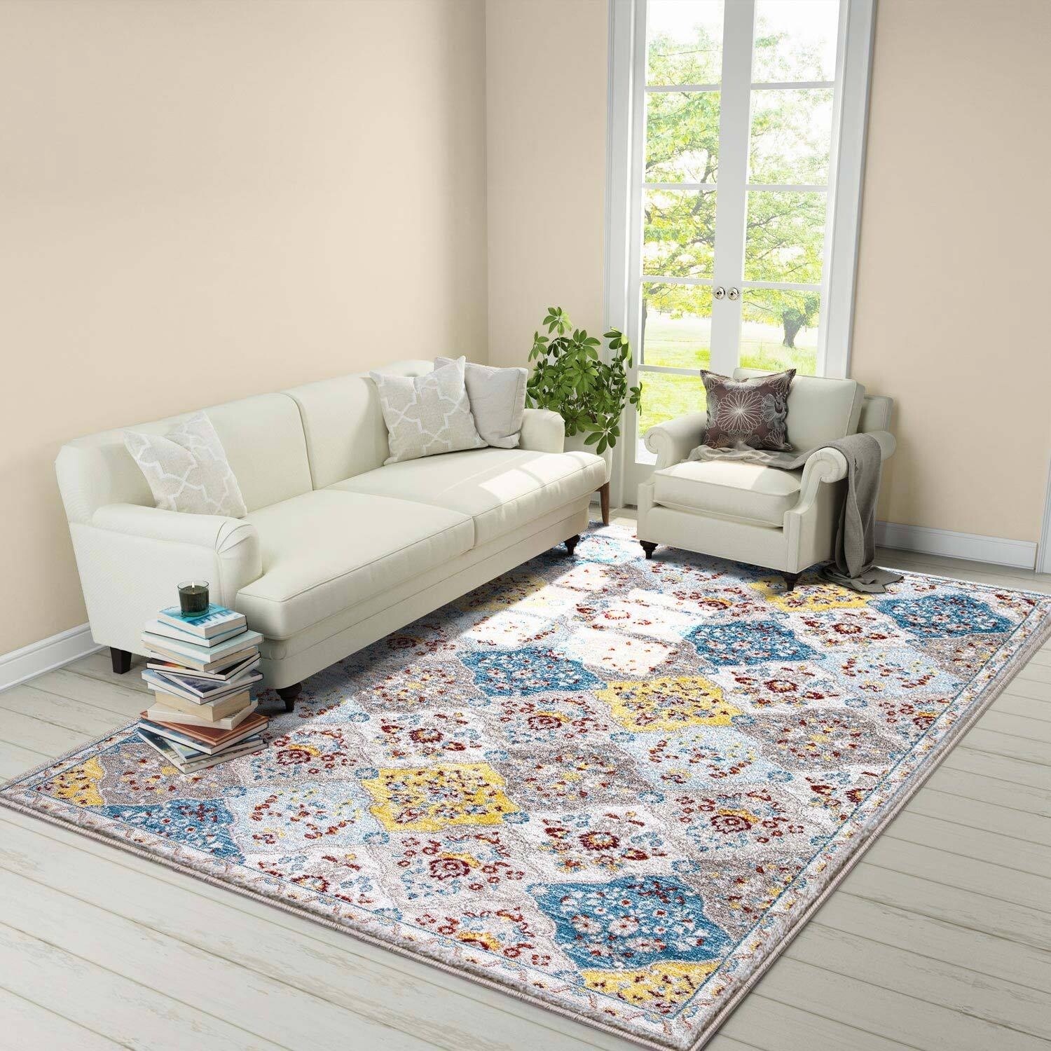 Shop Vintage Area Rugs Natural Floral Shag Rugs Carpet For Kitchen