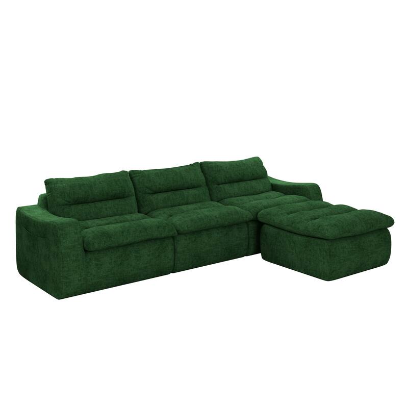 Ultra Comfy Lazy Beanbag Sofa, Modular L-Shape Compact Combined Seat