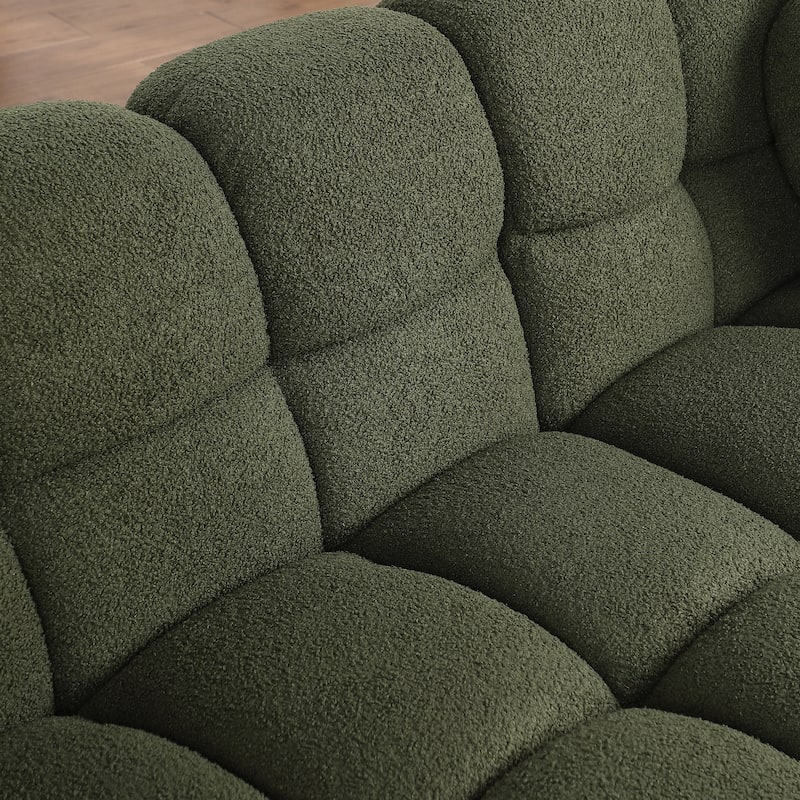 64.96 length ,35.83" deepth ,human body structure for USA people, marshmallow sofa,boucle sofa ,2 seater, BEIGE BOUCLE