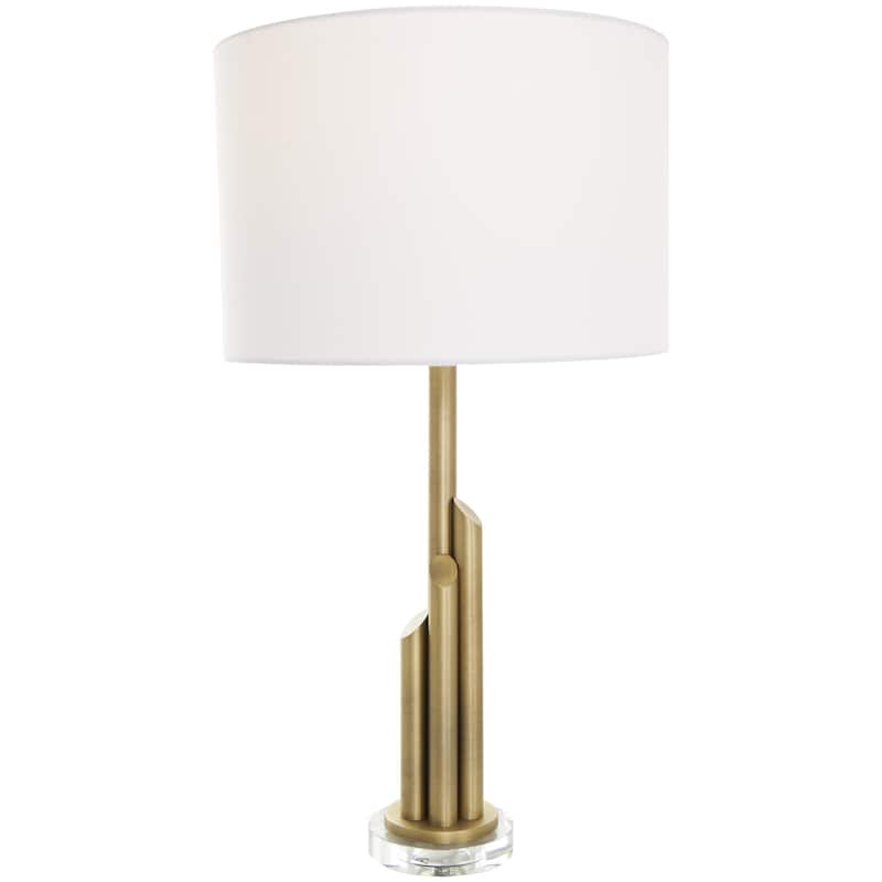 Metal Abstract Tiered Pillar Room Accent Lamp with Glass Base - Gold - Roche River Decor - Gold