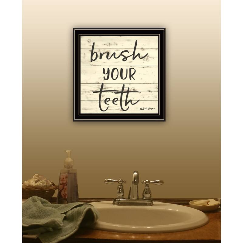 TrendyDecor4U Contemporary "Brush your Teeth" Framed Print Wall Art