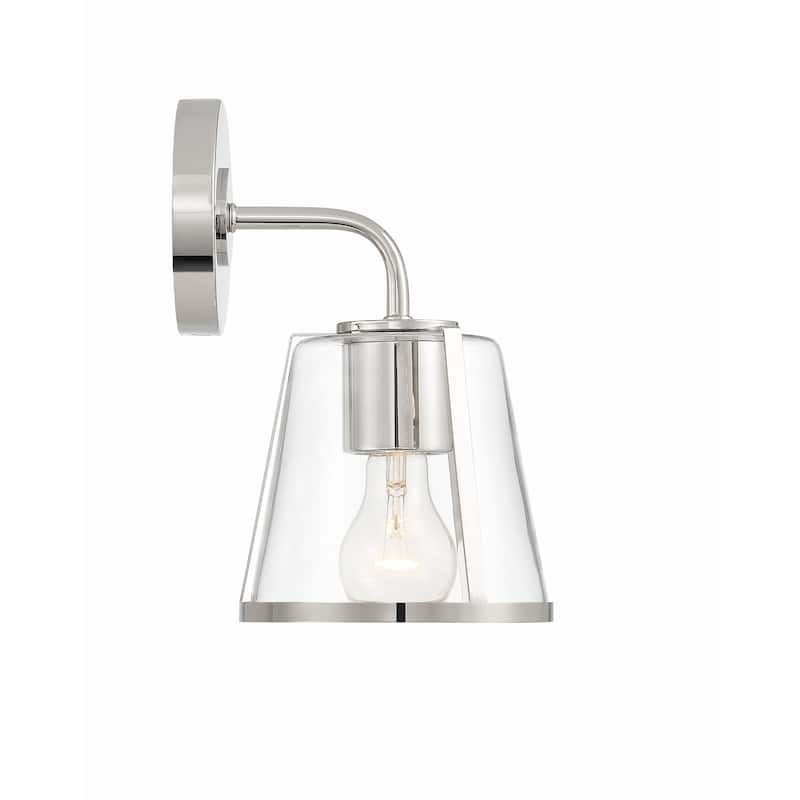 Fulton 1 Light Polished Nickel Bathroom Vanity - 6.25"W x 10.25"H x 7.25"D