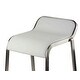 preview thumbnail 4 of 2, Cortesi Home Armand Counter Height Stools in Brushed Stainless Steel, Set of 2, White