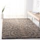 SAFAVIEH Florida Shag Honey Ornate Damask 1.2-inch Thick Rug - 3'3" x 5'3" - Grey/Beige