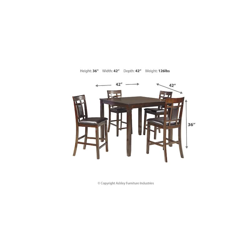 Signature Design by Ashley Bennox Brown Dining Table and Bar Stools