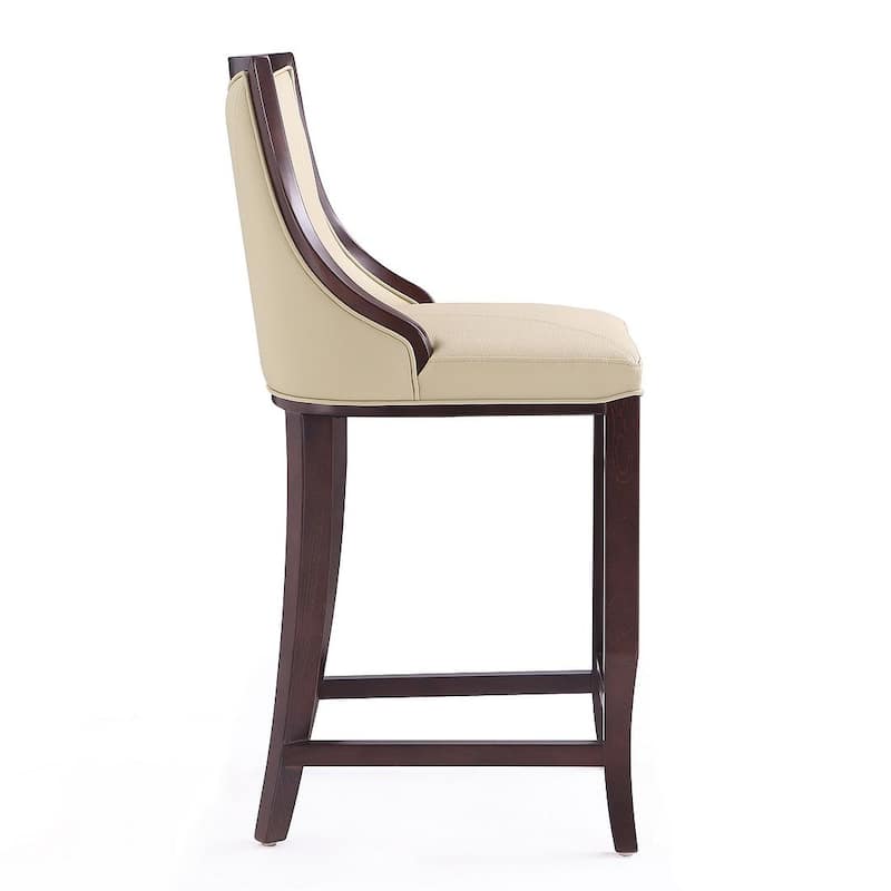 Manhattan Comfort Emperor 41 in. Walnut Beech Wood Bar Stool (Set of 3)