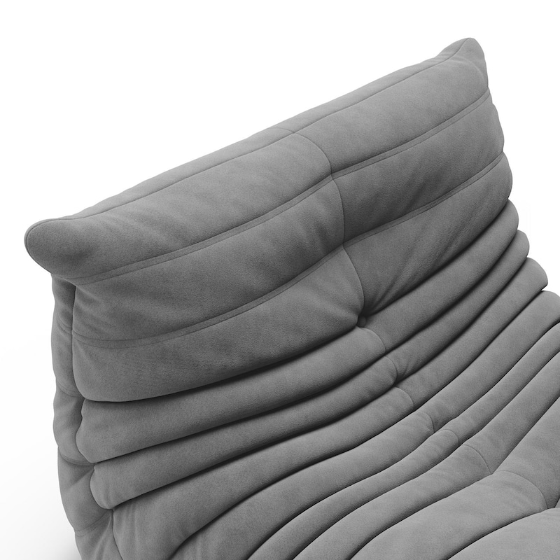 Suede Lazy Floor Accent Bean Bag Caterpillar Sofa for Living Room