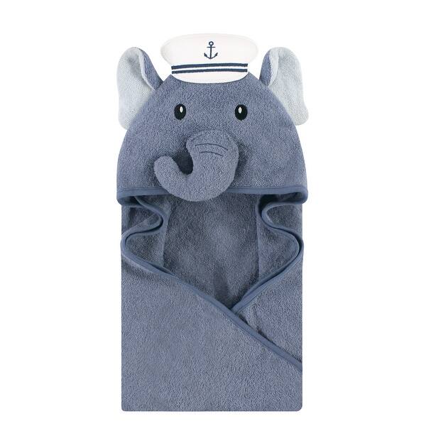 slide 1 of 1, Hudson Baby Infant Boy Cotton Animal Face Hooded Towel, Sailor Elephant, One Size - Sailor Elephant - One Size One Size - Sailor Elephant