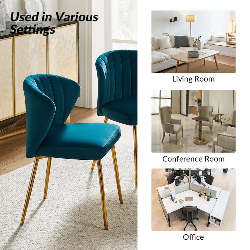 Aruna Accent Chair with Metal Legs 20''W X 19.5 ''D X 29''H by HULALA HOME