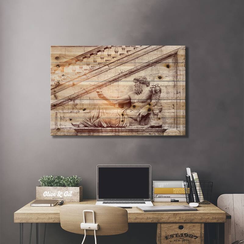 Roman Statue Print On Wood by Philippe Hugonnard - Multi-Color