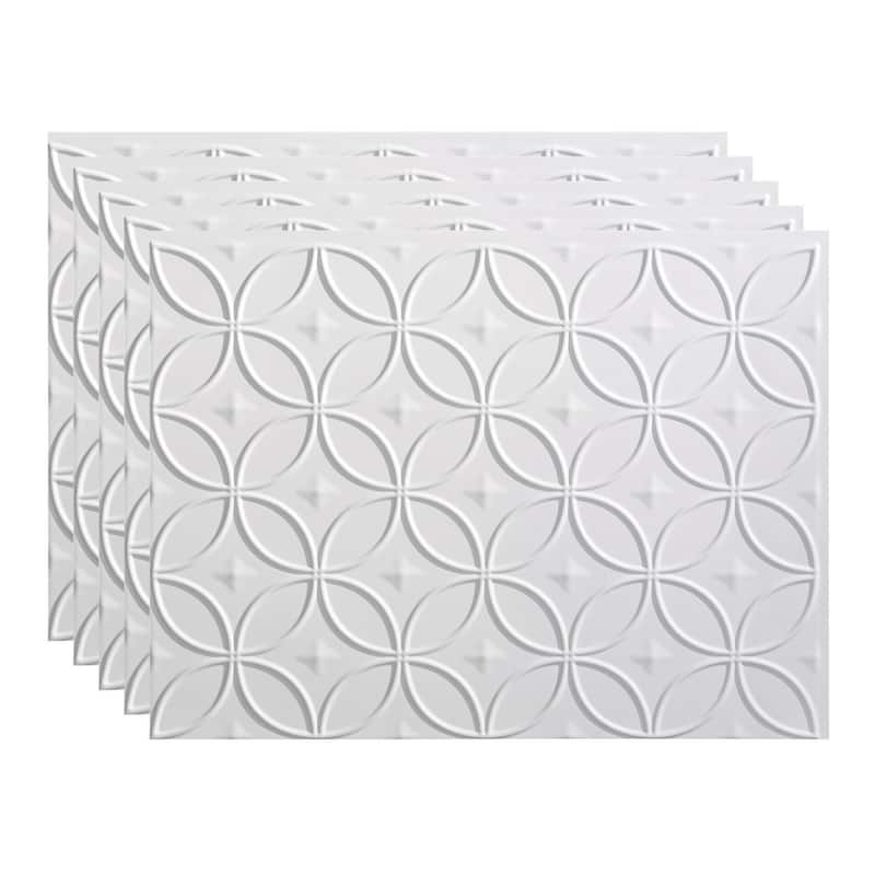 FASÄDE Rings Decorative Vinyl Backsplash Panel - 5 Pack - Matte White