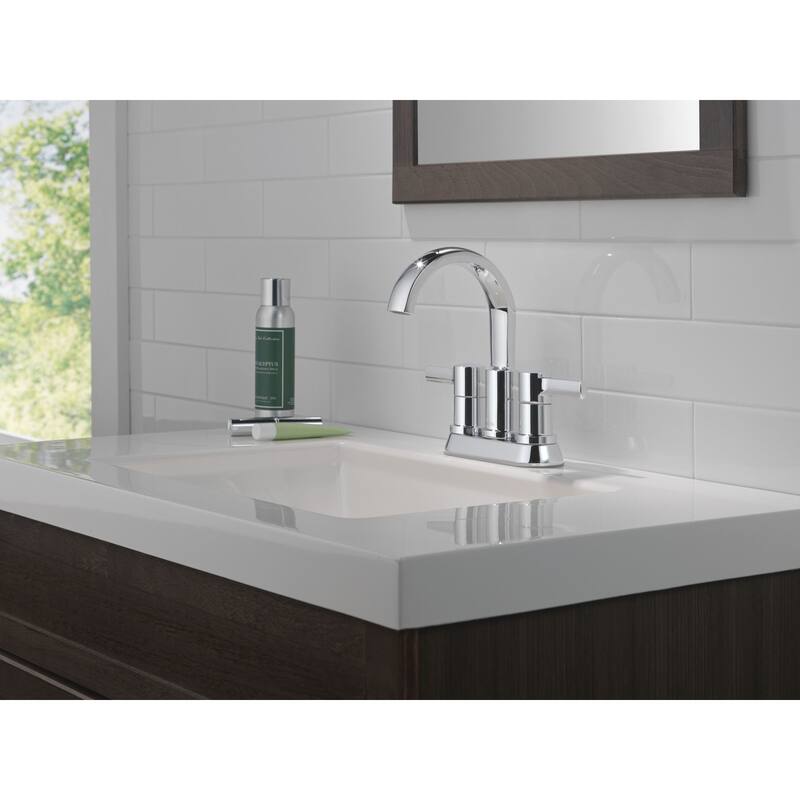Delta 25855LF Albion 1.2 GPM Centerset Bathroom Faucet with Push