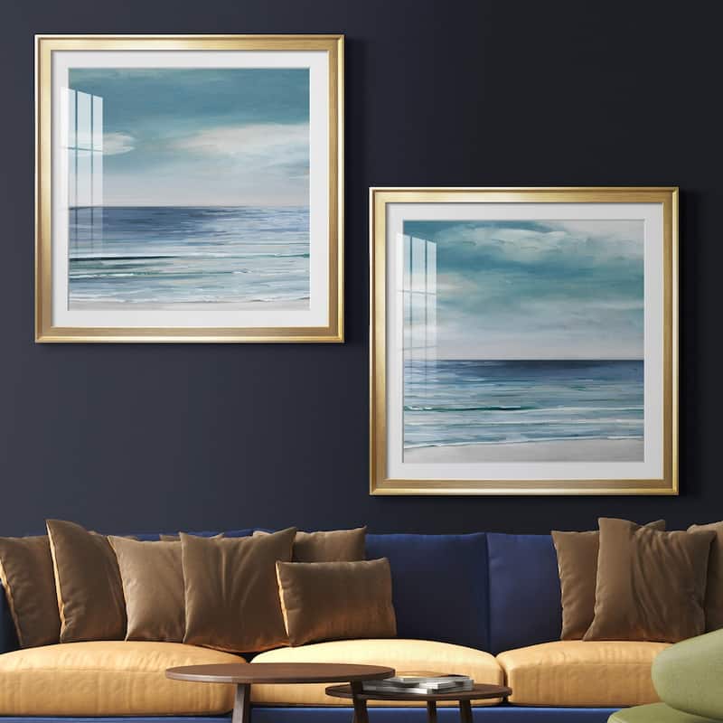 Blue Silver Shore I Premium Framed Print - Ready to Hang