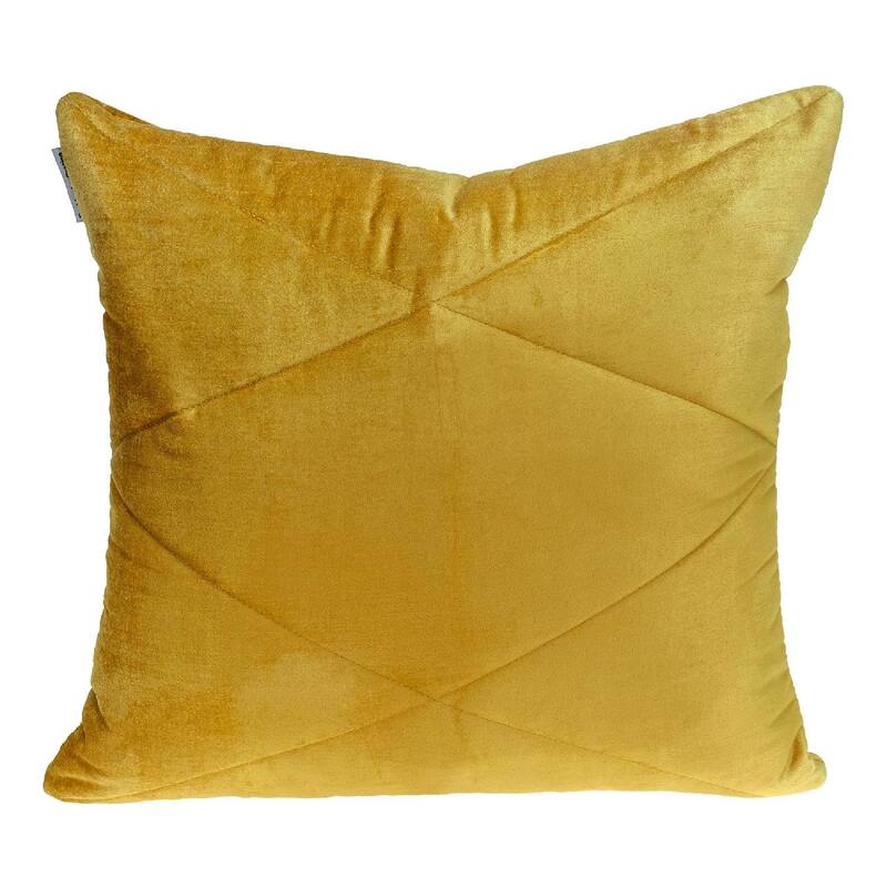 Quilted Velvet Lumbar Throw Pillow - 20" - Yellow