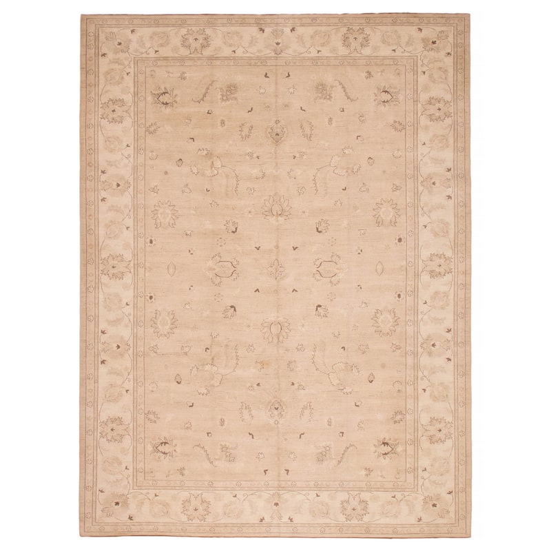 ECARPETGALLERY Hand-knotted Chobi Finest Khaki Wool Rug - 10'7 x 14'7 - Light Khaki - 10'7 x 14'7