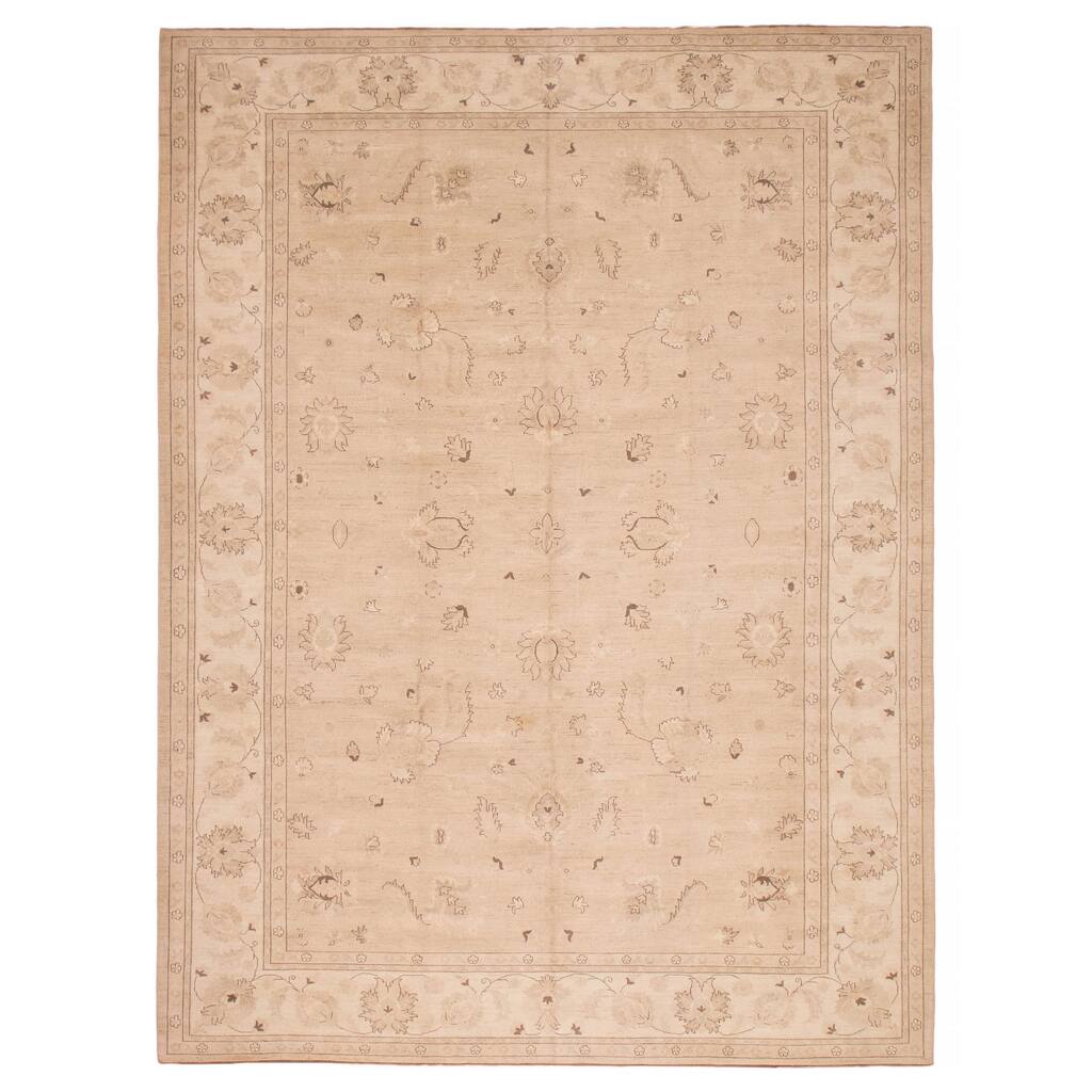 ECARPETGALLERY Hand-knotted Chobi Finest Khaki Wool Rug - 10'7 x 14'7