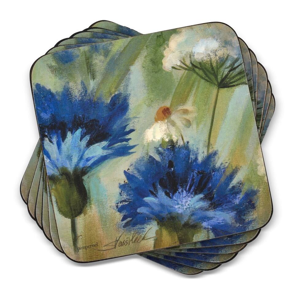 Pimpernel Set of 6 Fleurs des Champs Coasters - 4 Inches Sq.