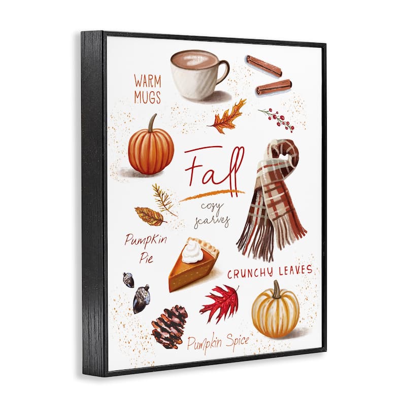 Stupell Favorite Autumn Things Framed Giclee Art Design By Elizabeth Tyndall