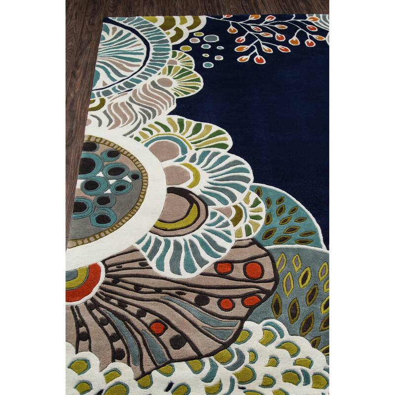 Momeni New Wave Hand Tufted New Zealand Wool Floral Area Rug.