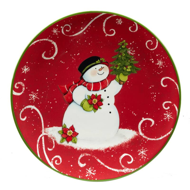 Certified International Holiday Magic Snowman 9" Dessert/Salad Plates, Set of 4