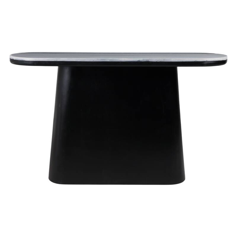 Mango Wood Stone Top Console Table Valencia Design - 33" Black - 54" x 16" x 32.5"