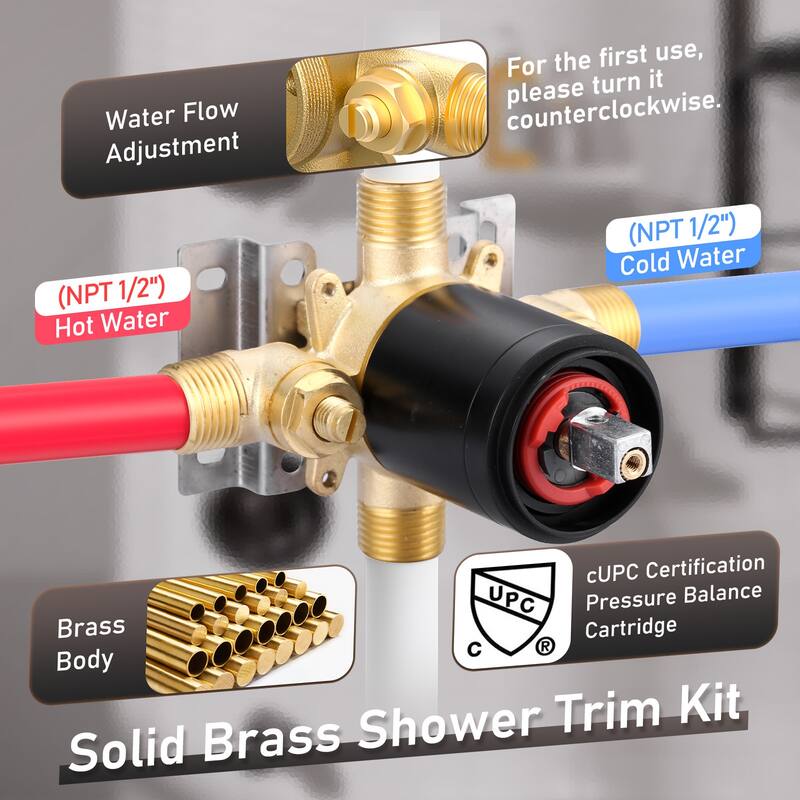 WOWOW Single Handle 1-Spray Tub and Shower Faucet with Valve Included