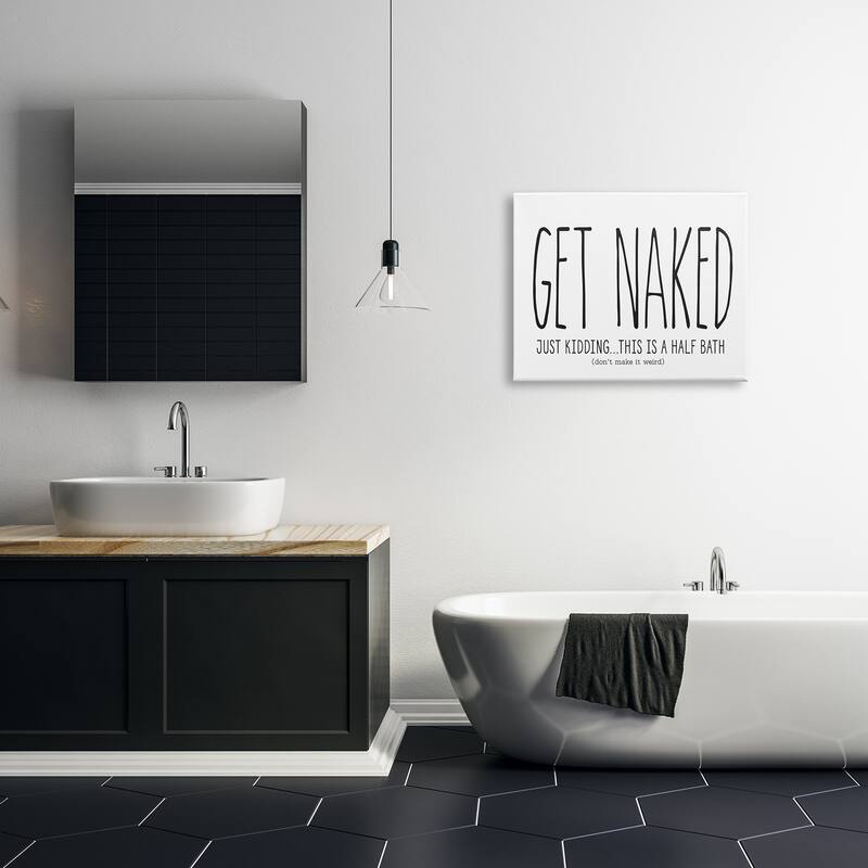 Stupell 'Get Naked' Funny Word Bathroom Canvas Wall Art - Multi-Color
