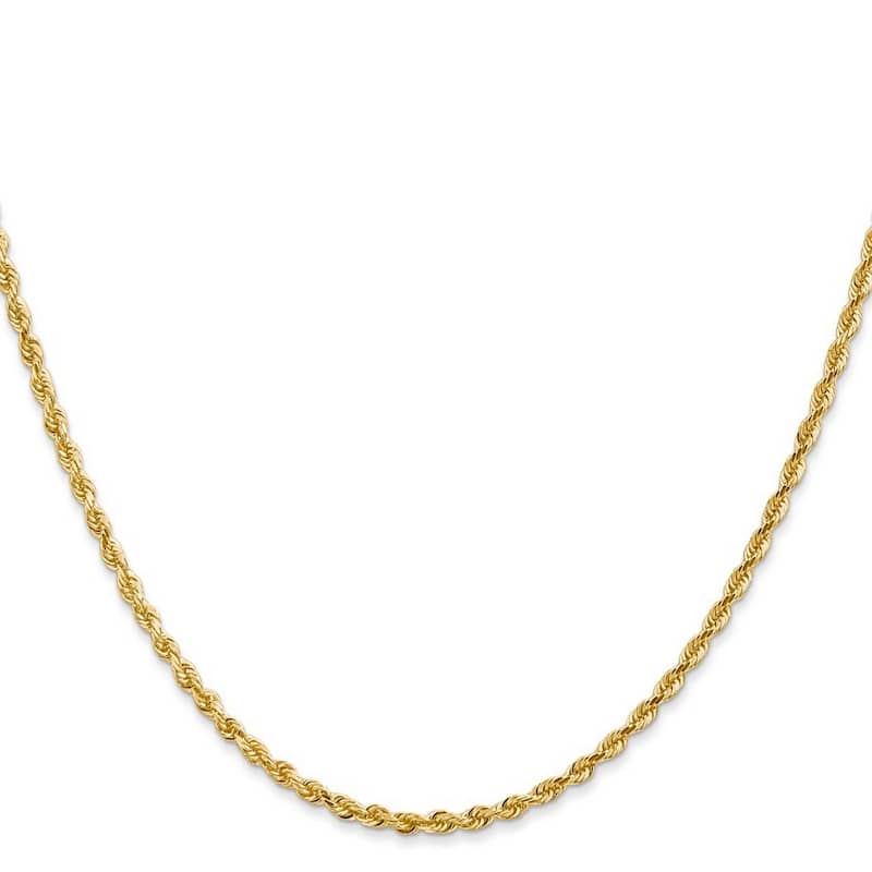 Curata 14k Yellow Gold Solid Lobster Claw Closure 2.25mm Sparkle Cut Quadruple Rope Chain Bracelet