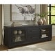 preview thumbnail 8 of 14, Signature Design by Ashley Galliden Black 80" TV Stand for TVs up to 92" - 79.5" W x 20" D x 28.13" H
