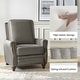 preview thumbnail 23 of 57, Cigar Mid-century Modern Genuine Leather Recliner with Solid Wood Legs and Nailhead Trim Set of 2 by HULALA HOME