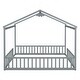 preview thumbnail 15 of 14, House-Style Double Twin Size Floor Bed with Fence, Guardrails, without Door