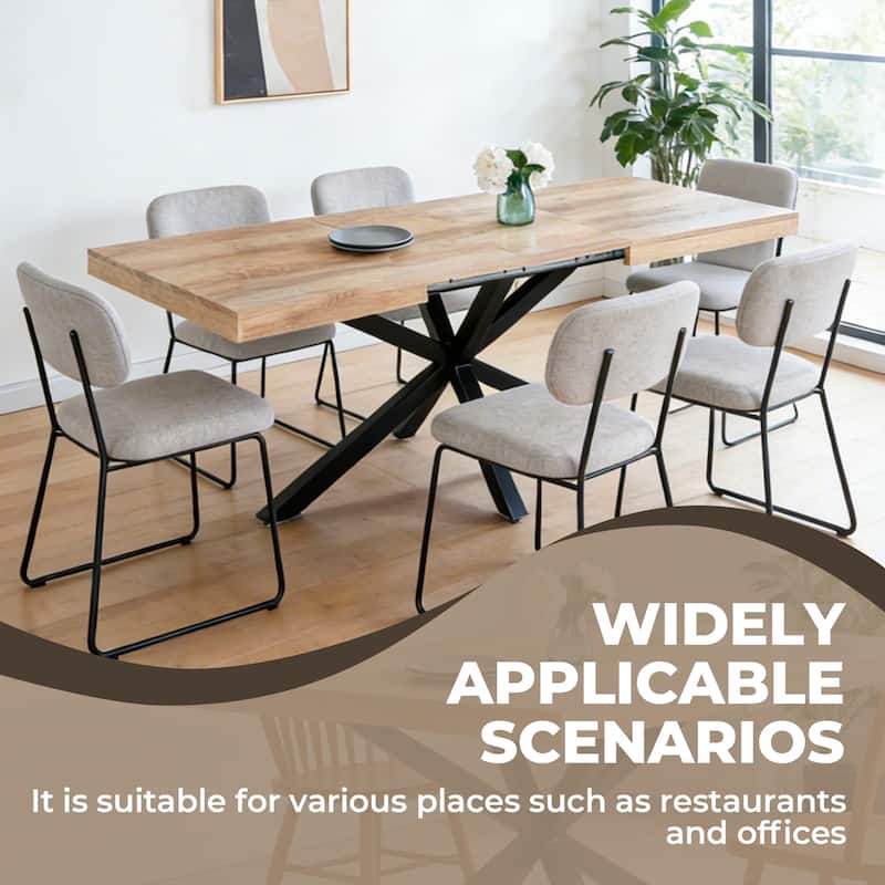 GDFStudio - Mapleton Modern Contemporary Space Saving 47.24" Metal Frame Extendable Dining Table with Telescoping Top - 47.24"L