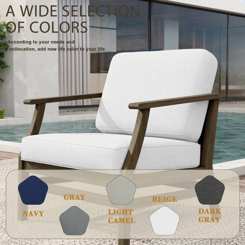 2 Set Patio Teak Wood Outdoor Chair with Cushions