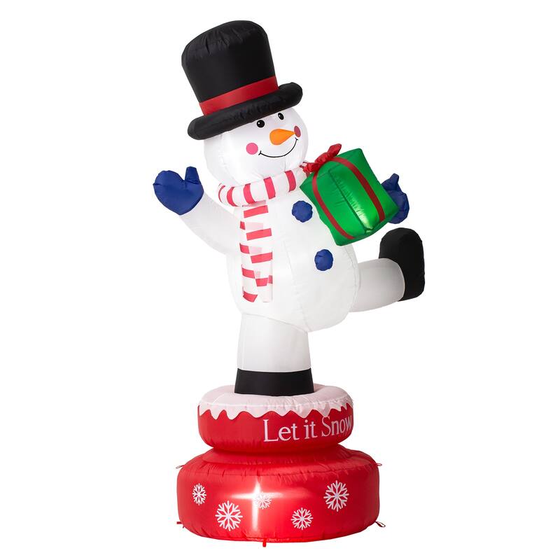 Glitzhome 6 FT Lighted Inflatable Rotating Snowman or Gingerbread Man Decor