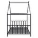 preview thumbnail 15 of 28, Twin Size Metal House Bed with Roof, Easy Assembly