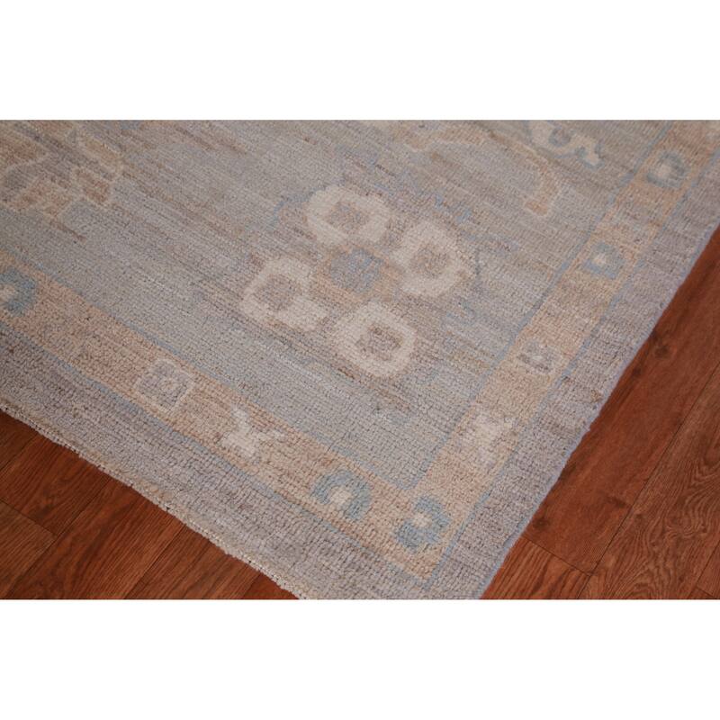 Hand Knotted Oriental 100% Wool Carpet Transitional All-Over Greys & Charcoal Oushak Area Rug - 13' 11'' X 10' 1''