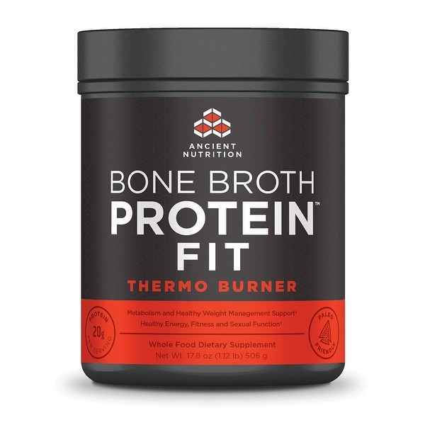 Ancient Nutrition Bone Broth Protein FIT Thermo Burner - 20 Servings - Metabolism - Weight Management - Energy & Fitness