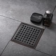 preview thumbnail 15 of 22, Luxier FD01 6 in. x 6 in. Stainless Steel Square Shower Floor Drain Oil Rubbed Bronze