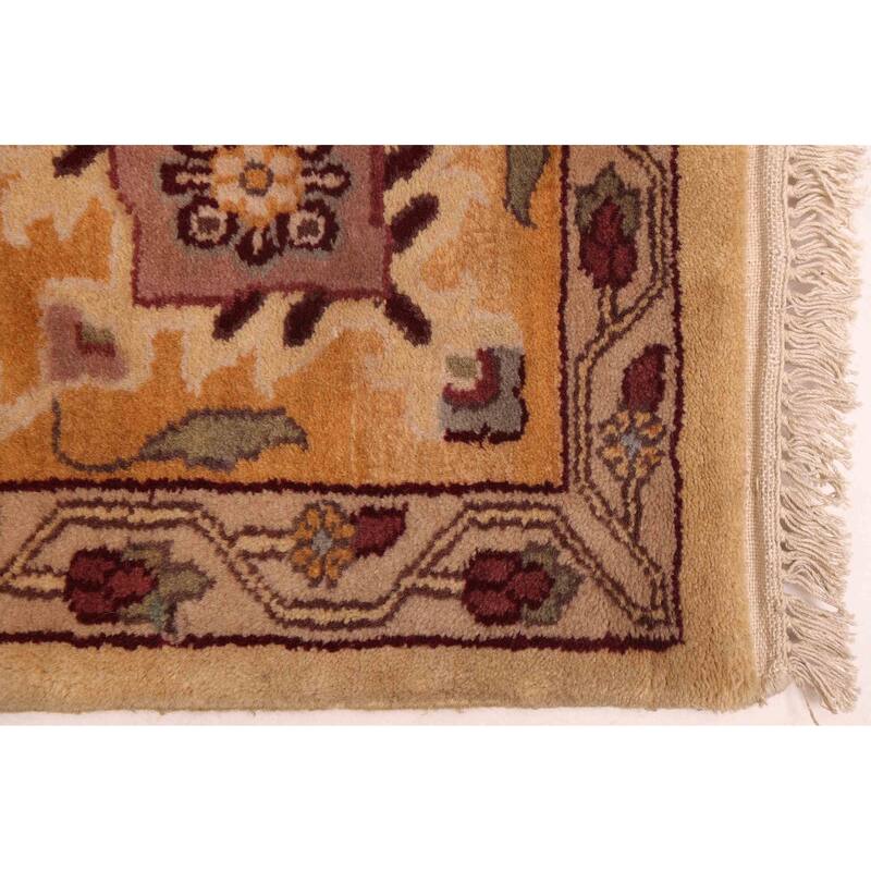 ECARPETGALLERY Hand-knotted Finest Agra Jaipur Beige Wool Rug - 6'0 x 9'3