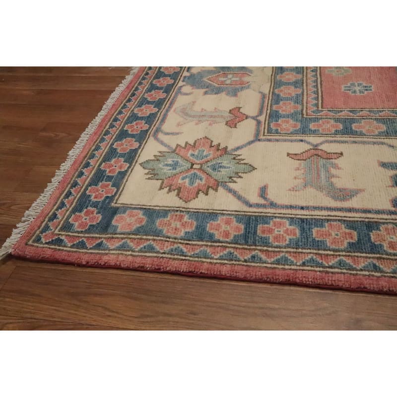 Hand Knotted Oriental 100% Wool Carpet Traditional Geometric Oranges & Rust Kazak Area Rug - 12' 0'' X 8' 11''