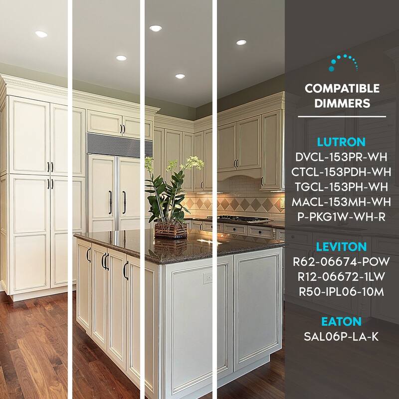 Luxrite 4 Inch Gimbal LED Recessed Lighting, 5 CCT 2700K-5000K, 950 Lumens, Dimmable, 12W, Wet Rated, ETL Listed 4-Pack