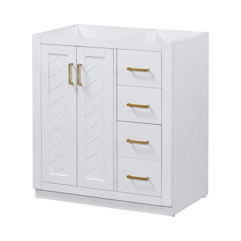 30''Bathroom Vanity without Sink,Bathroom Storage Cabinet Only,Freestanding Vanity Set with 3 Drawers,Soft Closing Doors