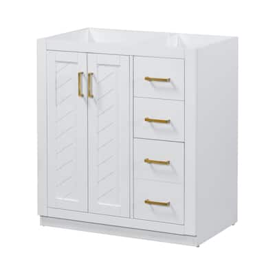 30''Bathroom Vanity without Sink,Bathroom Storage Cabinet Only,Freestanding Vanity Set with 3 Drawers,Soft Closing Doors