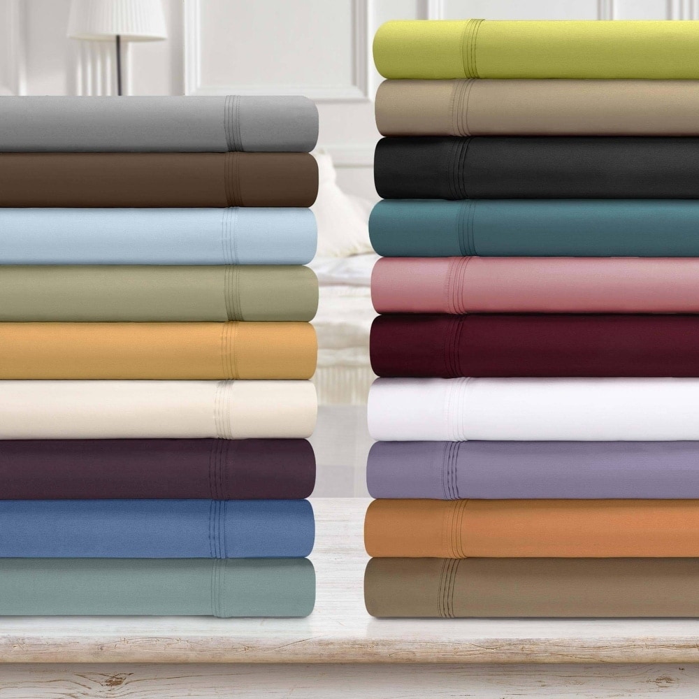 Super Soft Extra Deep Pocket Bed Sheet Set with Oversize Flat
