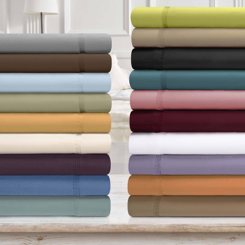 1200 Thread Count Cotton Deep Pocket Luxury Hotel Stripe Sheet Set
